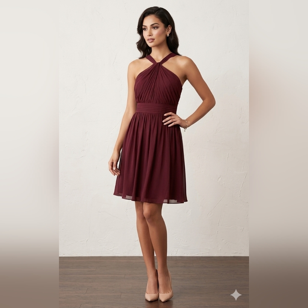 Eva Franco Strapless Wine Dress